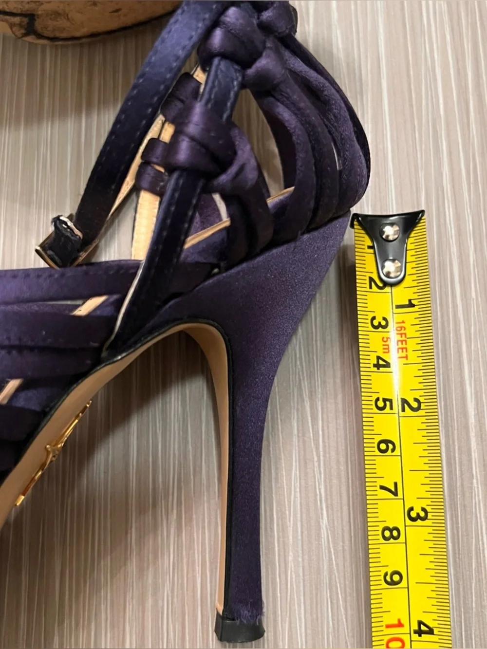 Charlotte Olympia navy web collection stiletto satin braided heels shoes 8 - Picture 5 of 7